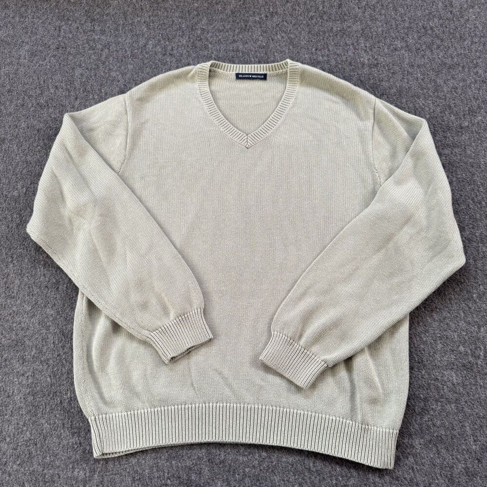 Brandy Melville Light Green Oversized Knit Sweater V Neck One Size